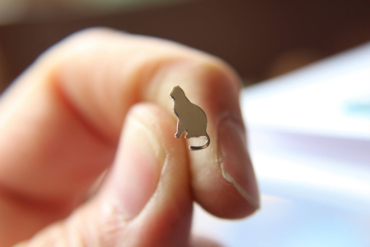 Cat Earrings, Sterling Silver Cat Earrings, Cat Lady, Cat Jewelry, Unique Cat Earrings, Modern Cat Earrings, Minimalist Cat Jewelry, Cats
