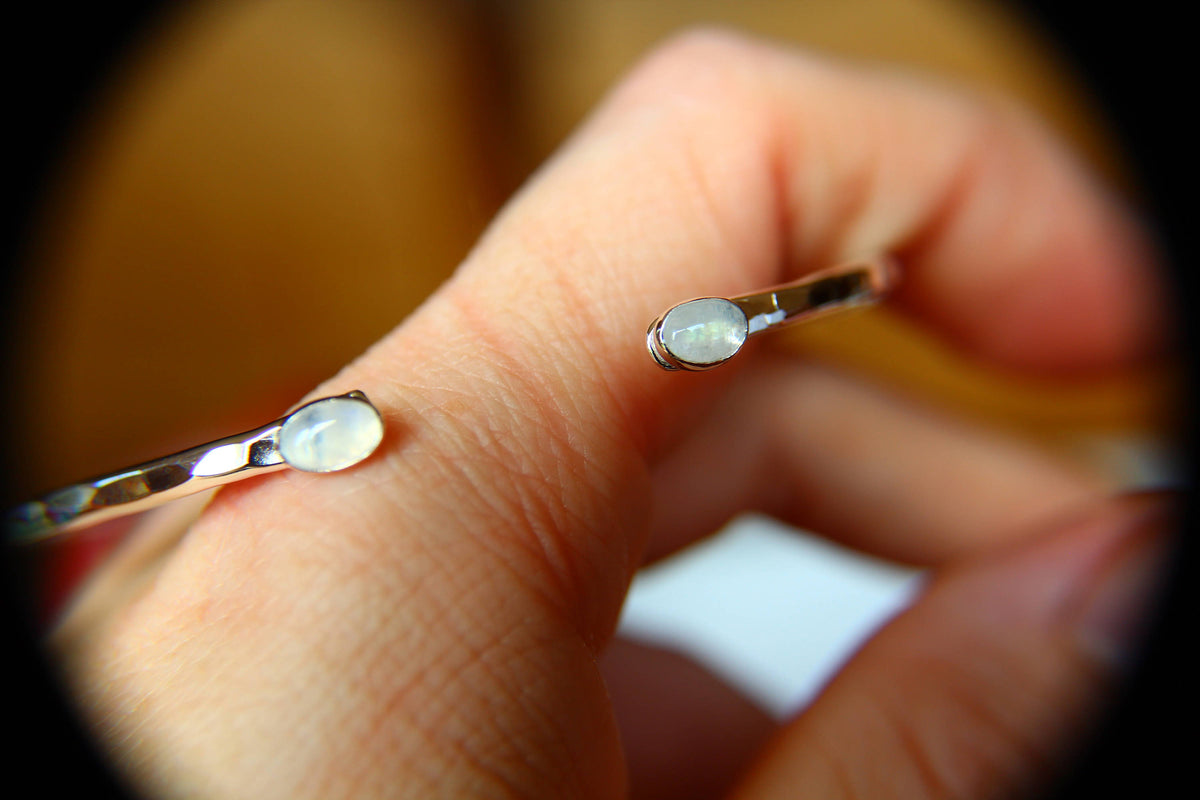 Rainbow Moonstone Bracelet, Sterling Silver Bracelet, Moonstone Cuff Bracelet, Sterling Moonstone Jewelry, Textured Moonstone Cuff, Gift