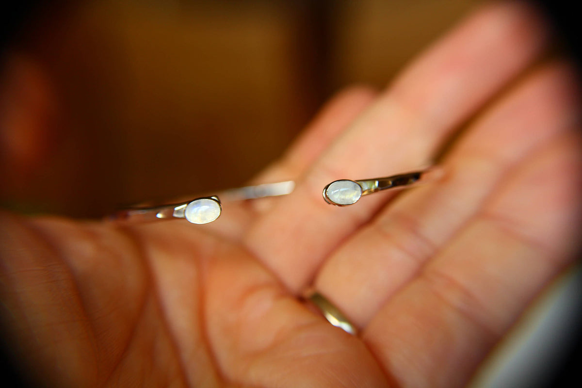 Rainbow Moonstone Bracelet, Sterling Silver Bracelet, Moonstone Cuff Bracelet, Sterling Moonstone Jewelry, Textured Moonstone Cuff, Gift
