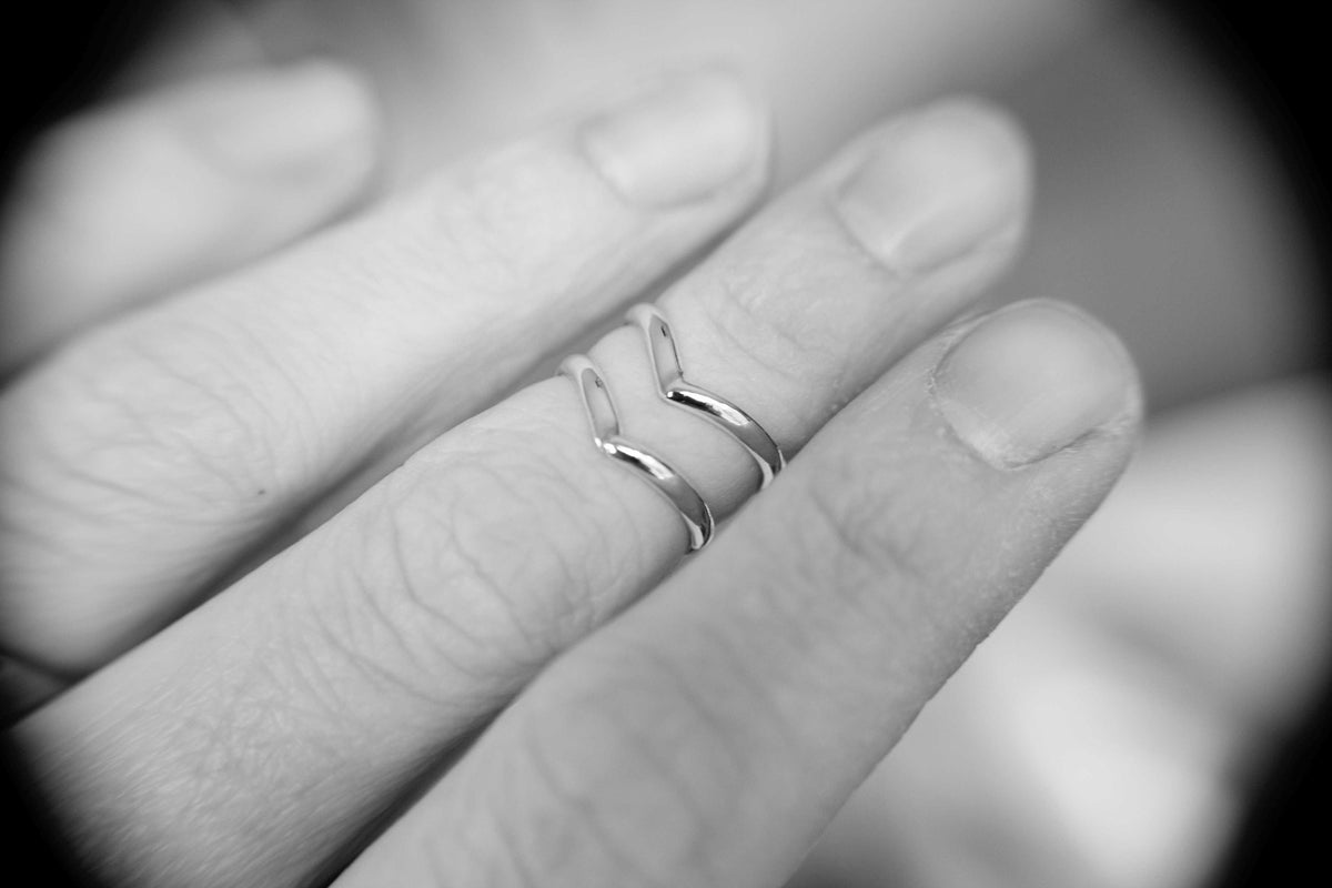 Sterling Silver Double Chevron Ring Set, Knuckle Rings, Sterling Knuckle Rings, Stacking Rings, above knuckle ring, Rings, Chevron Rings