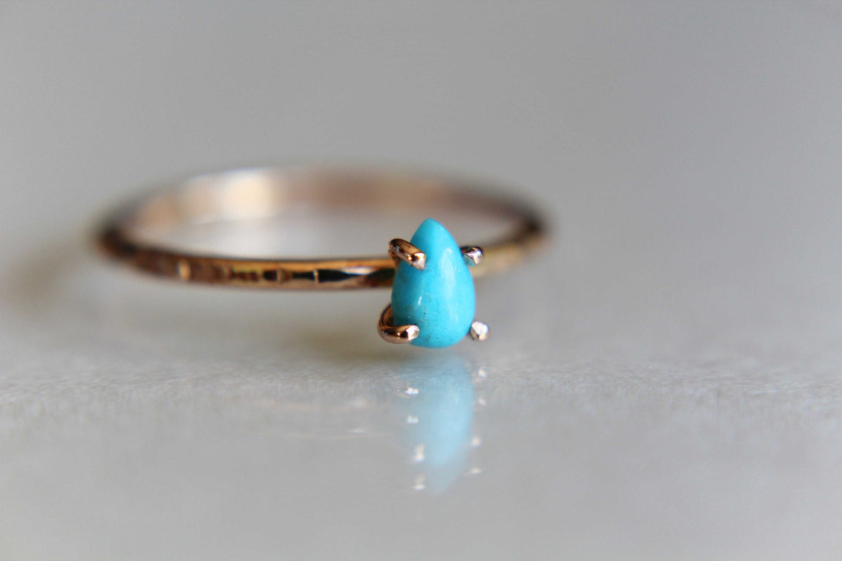Turquoise Stacking Ring, Turquoise  Ring, Natural Gemstone Ring, Turquoise, Turquoise Jewelry, Gemstone Stacking Ring, Pear, Teardrop, Gift