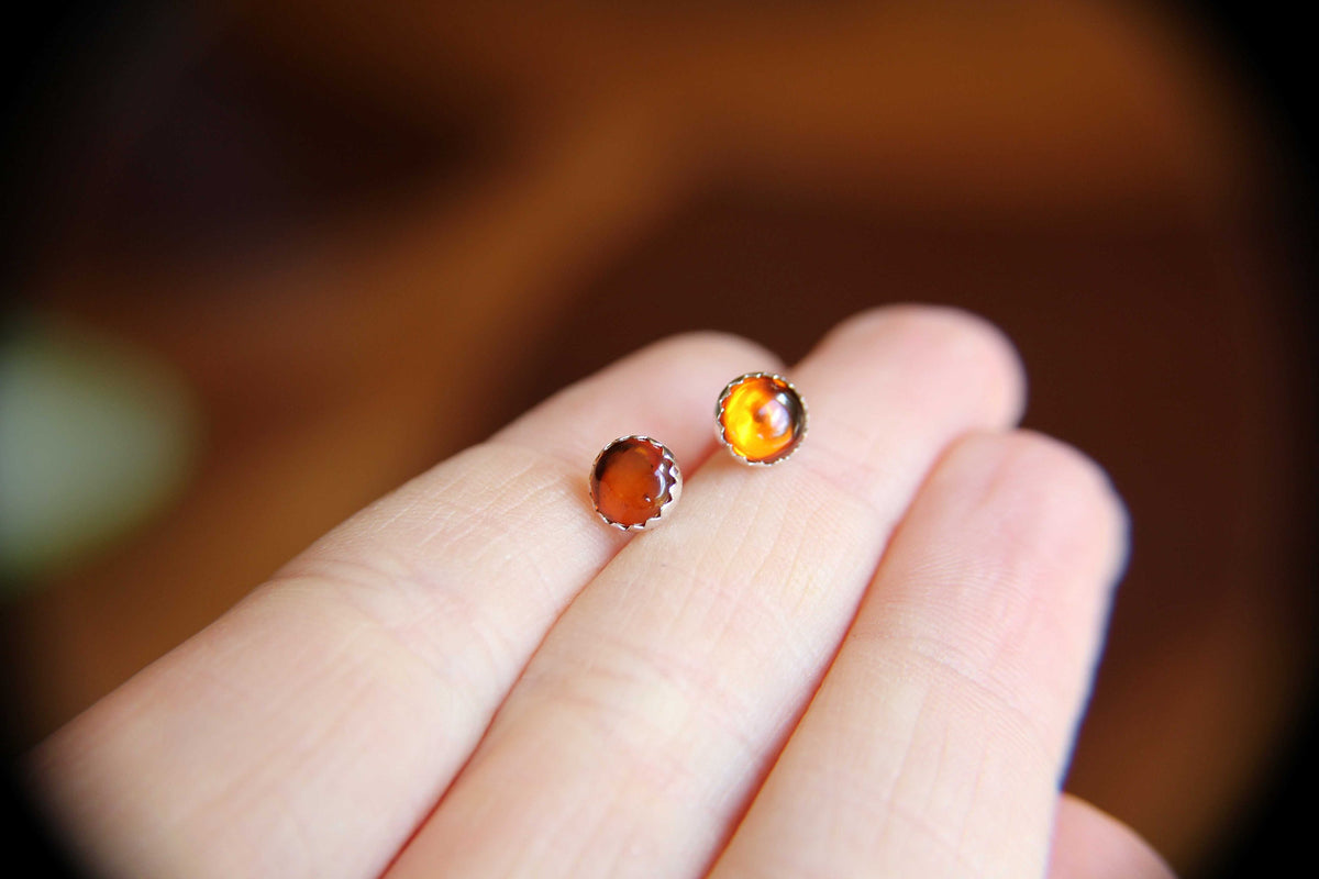 Amber Earrings, Gemstone Earrings, Sterling Earrings, Post Earrings, Baltic Amber Post Earrings, Simple Earrings, Minimalist Earrings, Gift