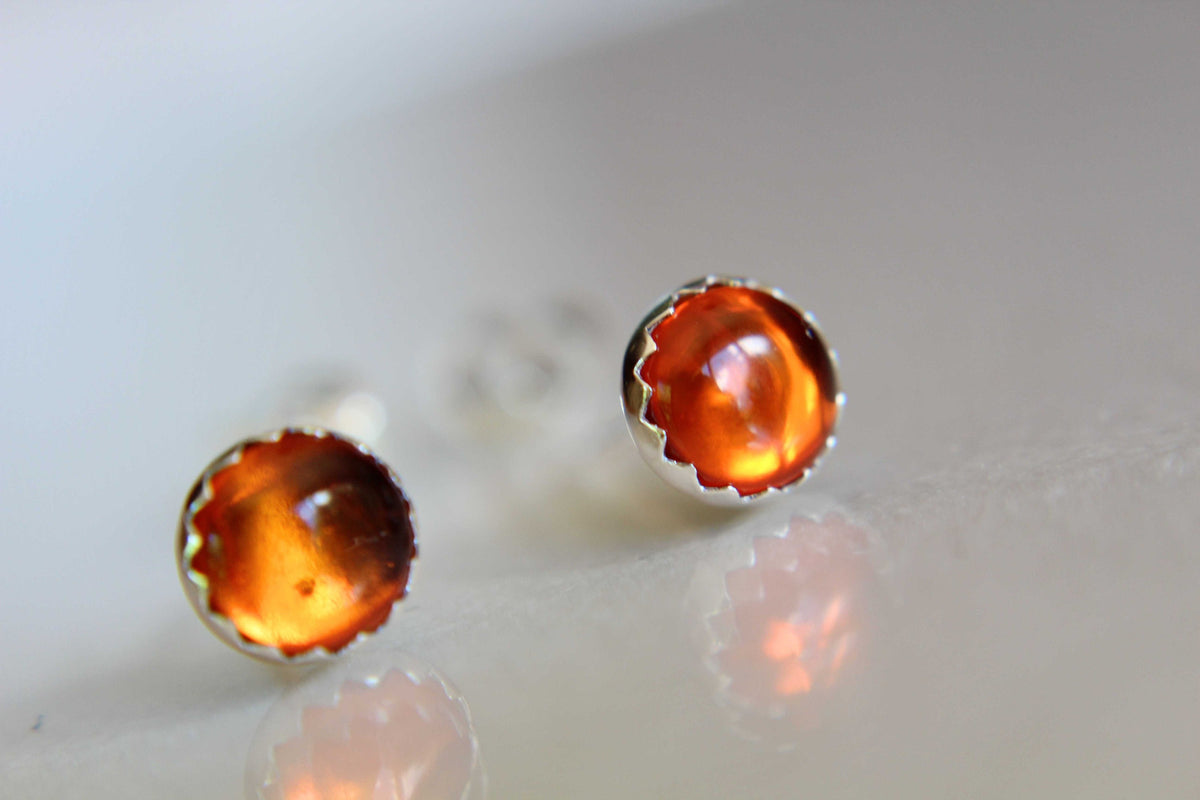Amber Earrings, Gemstone Earrings, Sterling Earrings, Post Earrings, Baltic Amber Post Earrings, Simple Earrings, Minimalist Earrings, Gift