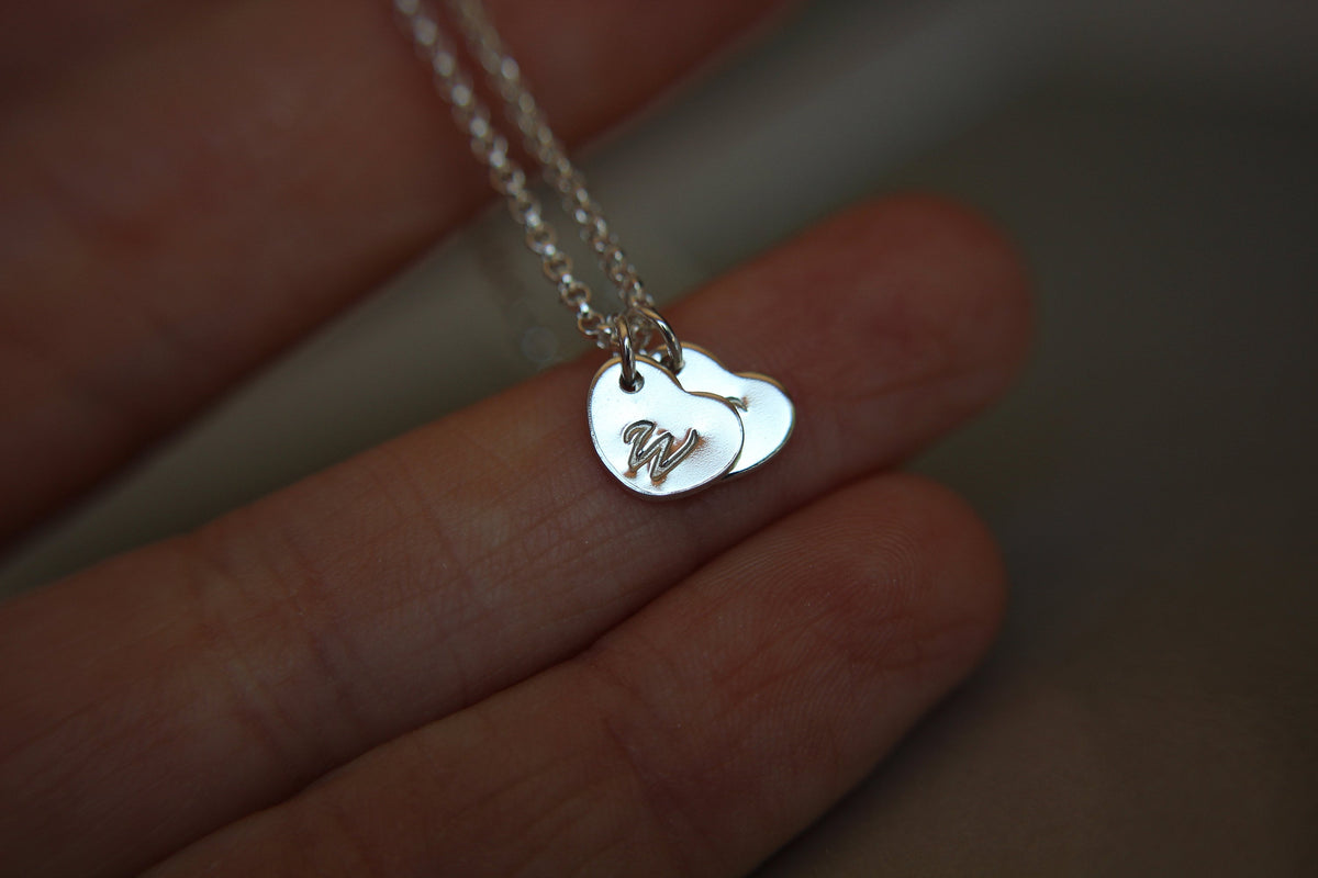 Heart Initial Necklace,Tiny Initial Heart Necklace,Personalized Heart Charm Necklace,Gold Letter Necklace,Bridesmaid Gift,Customized Gift