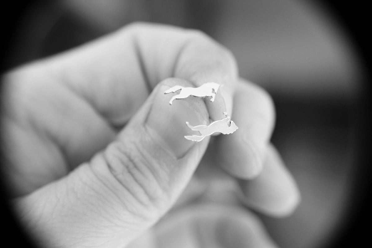Horse Earrings, Sterling Silver Horse Earrings, Equestrian Jewelry, Unique Horse Earrings, Modern Earrings, Minimalist Jewelry, Gift