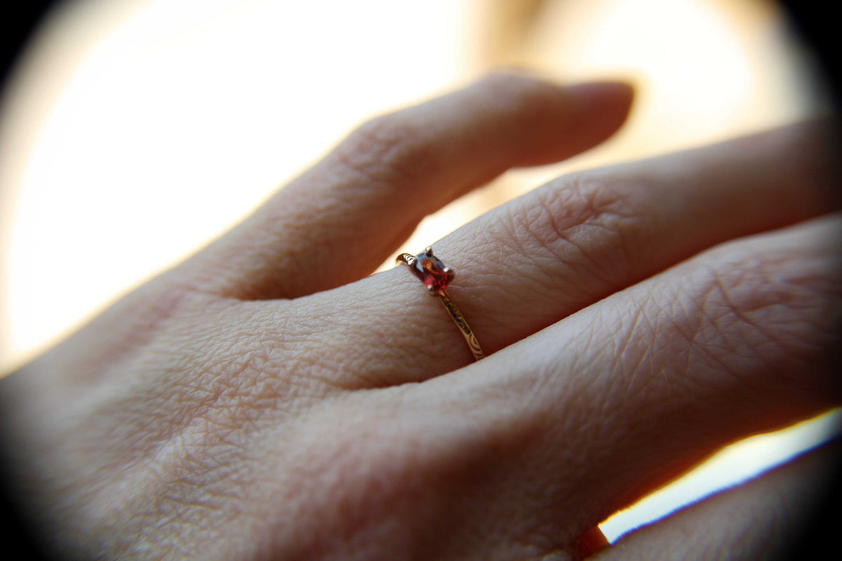 Garnet Stacking Ring, Garnet Ring, Natural Gemstone Ring, January Birthstone, Garnet, Gemstone Stacking Ring, Red, Garnet Stone, Gift