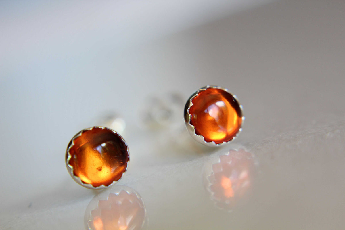 Amber Earrings, Gemstone Earrings, Sterling Earrings, Post Earrings, Baltic Amber Post Earrings, Simple Earrings, Minimalist Earrings, Gift