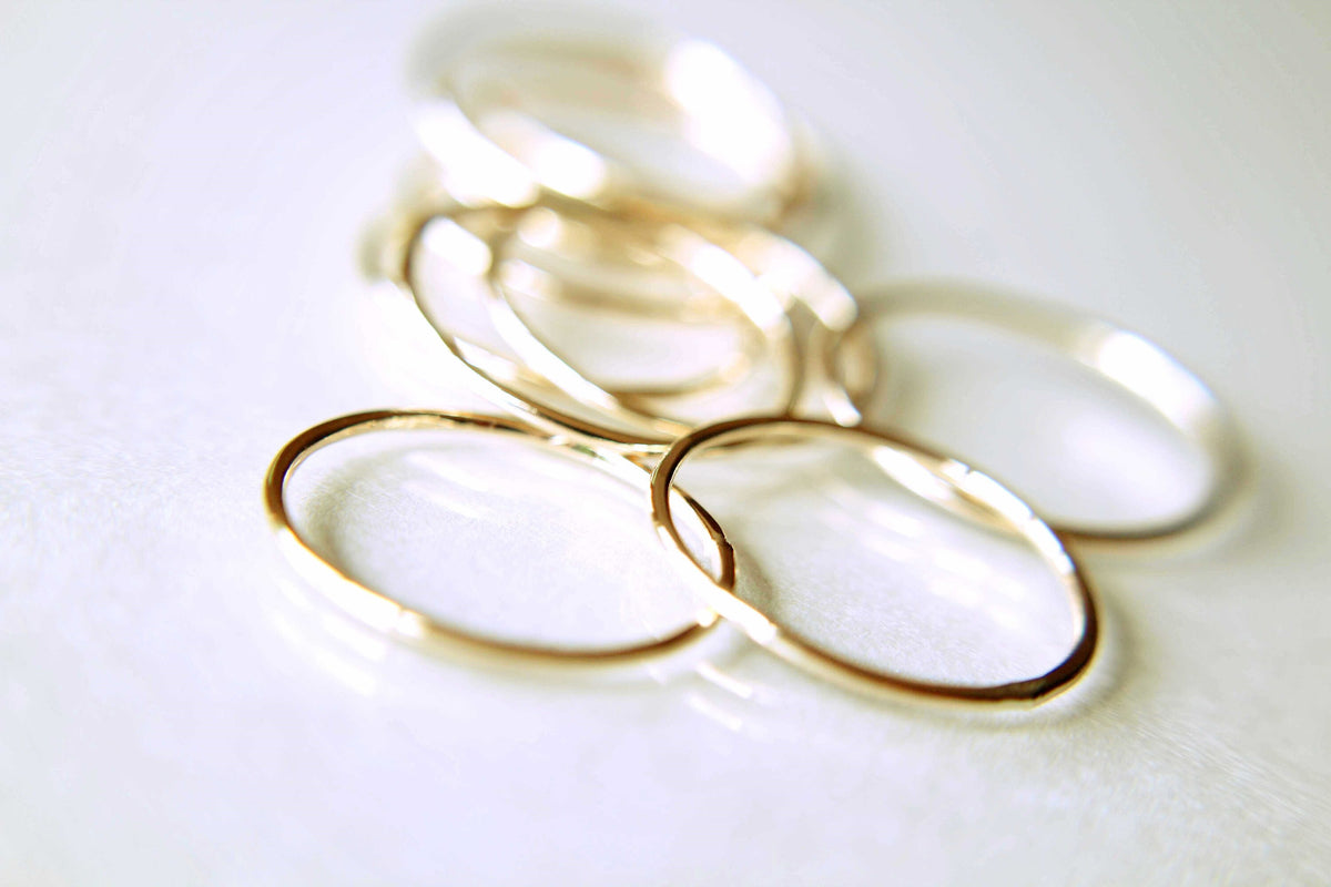 Thin Round Gold Stackable Ring, 14k Gold Filled, Stacking Rings, Dainty Gold Ring, Tiny Ring, Skinny Ring, Gold Filled Ring, Thin Gold Ring