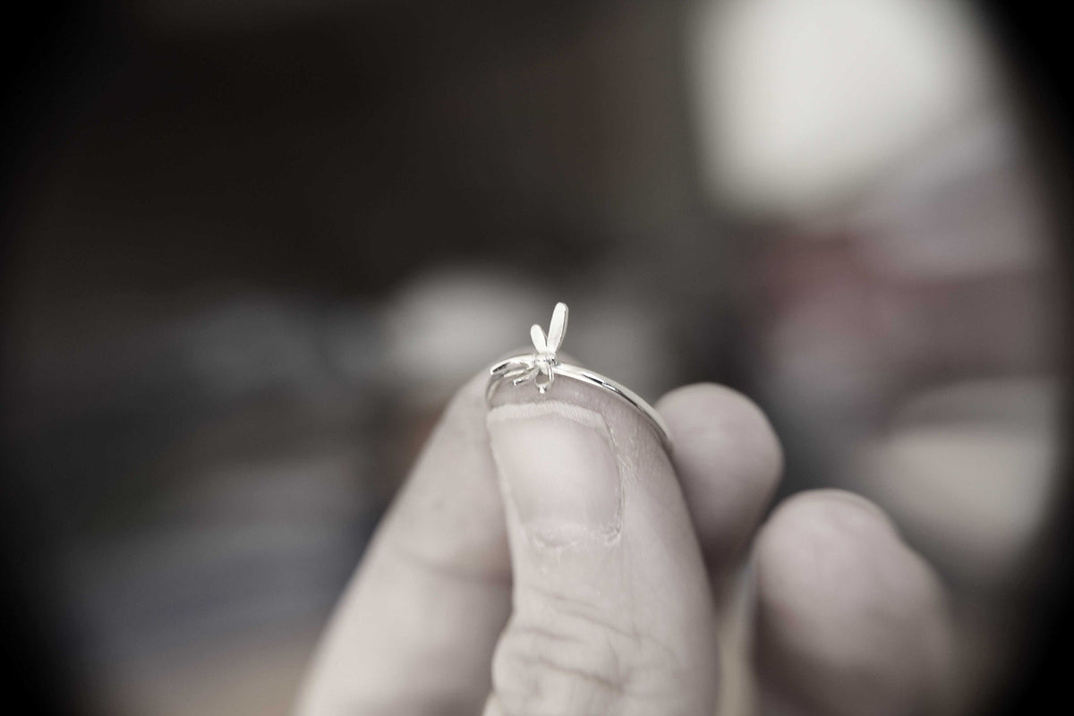 Dragonfly Ring, Sterling Silver Dragonfly Ring, Dragonfly Stacking Ring, Dragonfly Jewelry, Minimalist Insect Ring, Insect Jewelry, Gift
