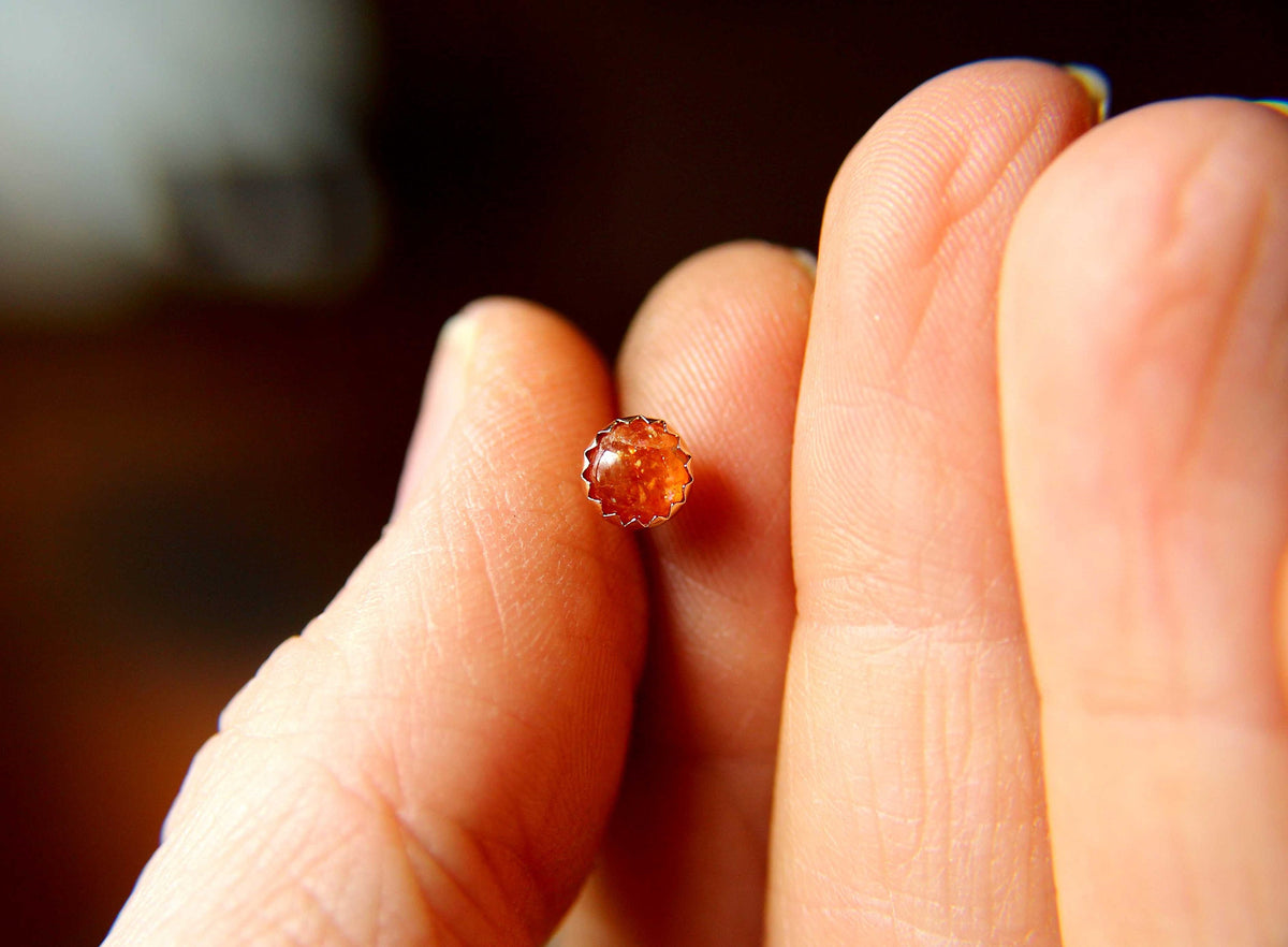 Sunstone Earrings, Gold Earrings, 14kt Earrings, Lux Sunstone Earrings, Gemstone Earrings, 5mm Sunstone Earrings, Post Earrings, Gift