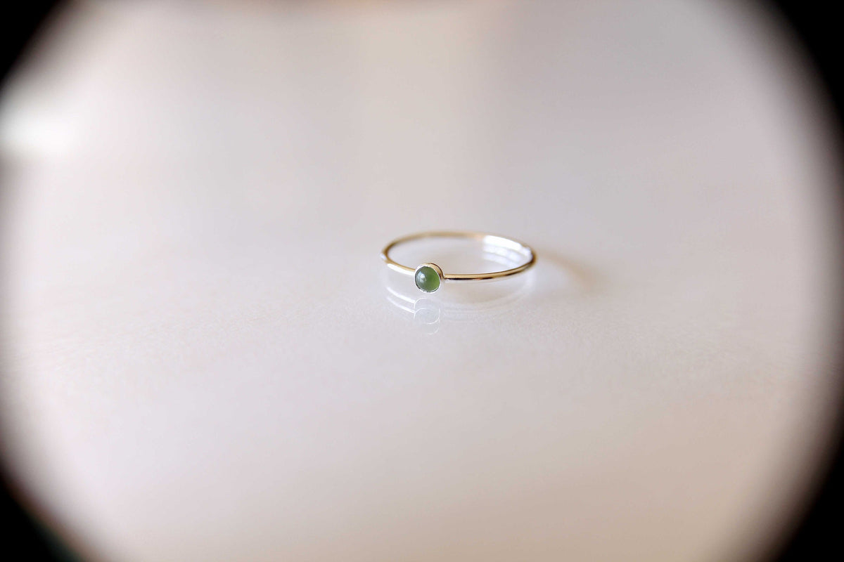 Tiny Jade Ring, Gemstone Ring, Green Jade Ring, Green, Modern, Simple, Everyday, Gift, Gemstone Jewelry, Natural Stone, Simple Ring