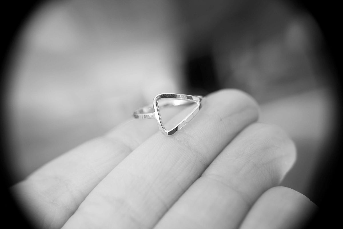 Triangle Ring, Silver Triangle Ring, Open Triangle Ring, Minimalist Ring, Open Triangle Rings, Sideways Triangle, Ring, Unique, Gift