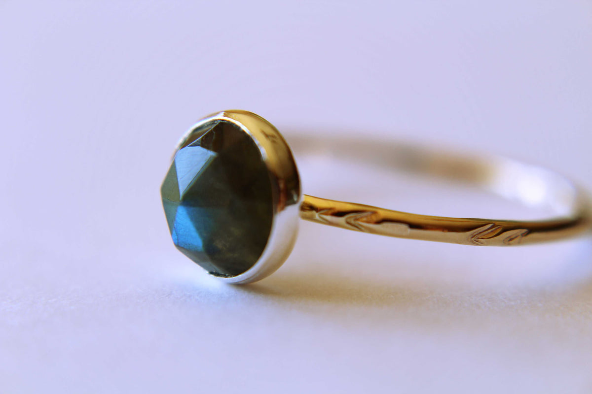Labradorite Stacking Ring, Labradorite Ring, Labradorite, Faceted Labradorite Ring, Gemstone Stacking Ring, Labradorite Gemstone, Gift