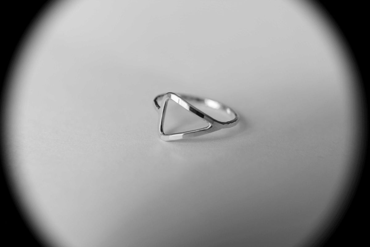 Triangle Ring, Silver Triangle Ring, Open Triangle Ring, Minimalist Ring, Open Triangle Rings, Sideways Triangle, Ring, Unique, Gift