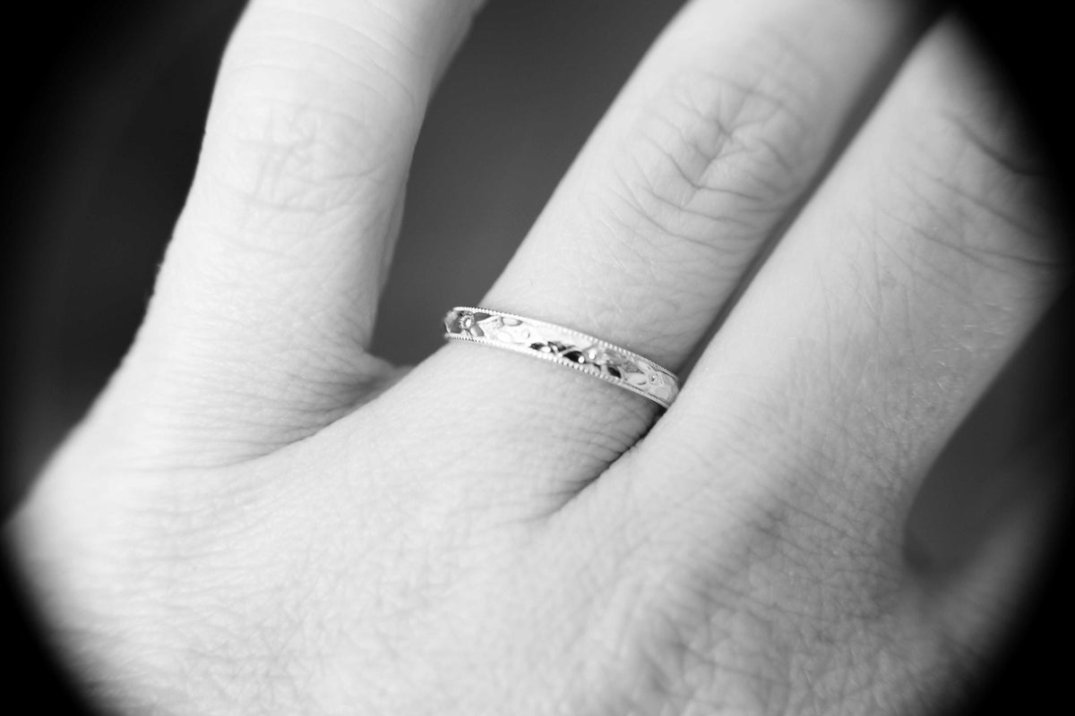 Sterling Silver Flower Ring, Sterling Silver Floral Ring, Sterling Silver Floral Band, Silver Floral Ring, Simple Floral Ring,Floral Jewelry