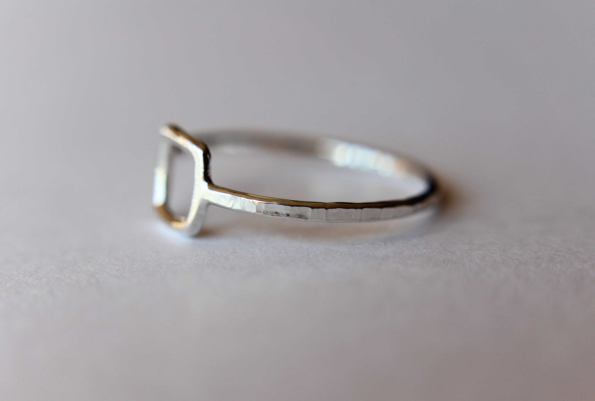 Square Ring, Stacking Rings, Modern Rings, Silver Geometric Rings,Simple Modern Rings, Open Square Ring, Minimalist Jewelry, Simple Ring