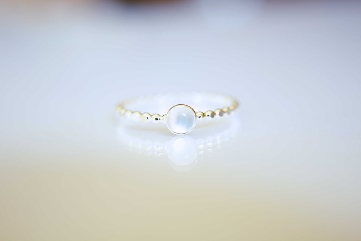 Moonstone Stacking Ring, Moonstone Ring, Engagement Ring, June Birthstone, White Moonstone, Gemstone Stacking Ring, White, Moonstone, Gift