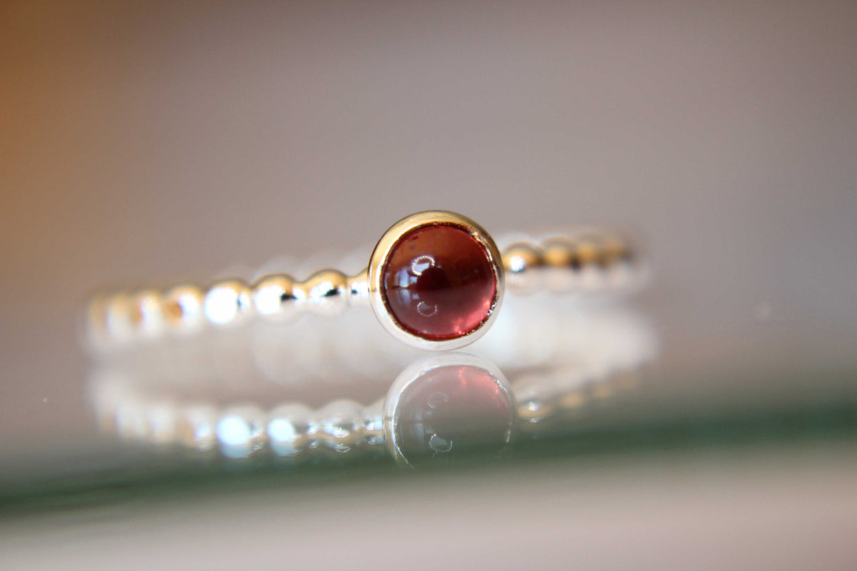 Garnet Stacking Ring, Garnet Ring, Natural Gemstone Ring, January Birthstone, Garnet, Gemstone Stacking Ring, Red, Garnet Stone, Gift