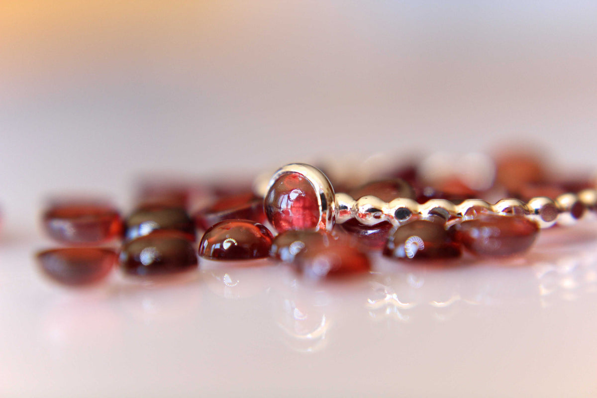 Garnet Stacking Ring, Garnet Ring, Natural Gemstone Ring, January Birthstone, Garnet, Gemstone Stacking Ring, Red, Garnet Stone, Gift
