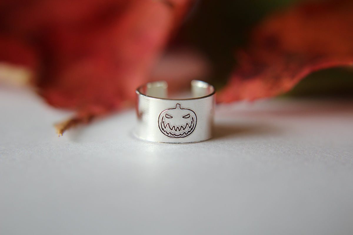 Jack-o-Lantern Ear Cuff, Halloween Ear Cuff, Jack-o-Lantern Jewelry, Ear Cuff, Halloween Ear Cuff, Halloween Jewelry, Halloween, Gift