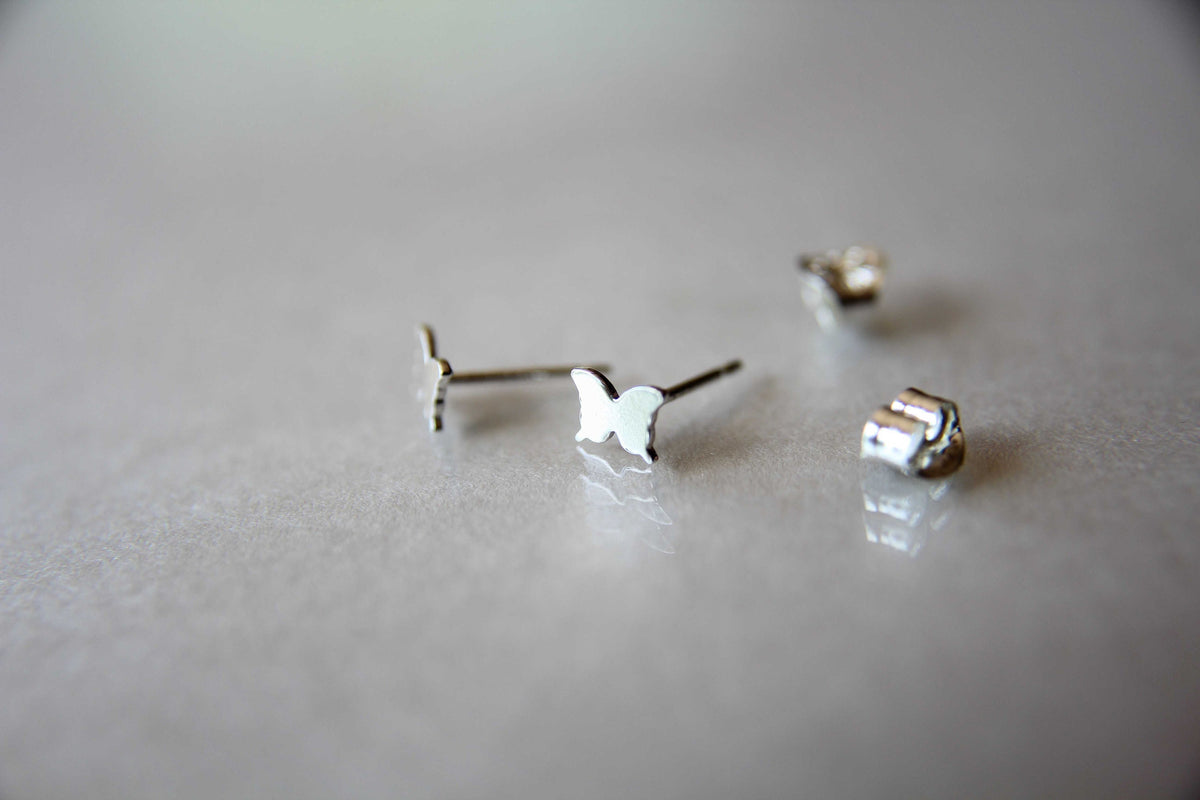 Tiny Butterfly Studs, Small Butterfly Earrings, Butterfly, Tiny Earrings, Modern Studs, Minimalist Jewelry, Silver Butterfly Earrings, Gift