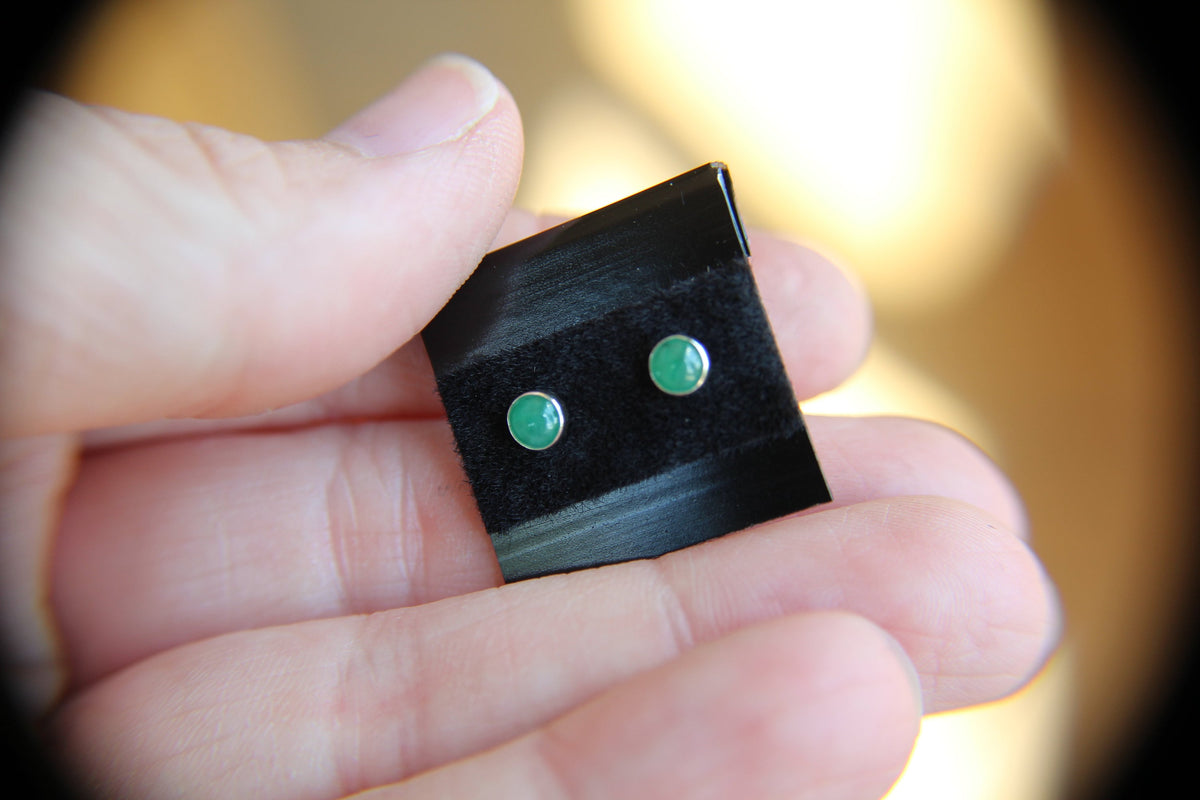 Emerald Earrings, Gemstone Earrings, Sterling Earrings, Post Earrings, Green Post Earrings, Small Earrings, Minimalist Earrings, Gift