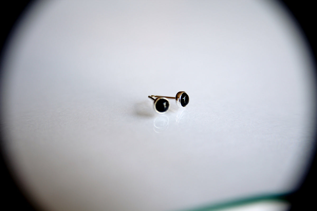 Onyx Earrings, Gemstone Earrings, Sterling Earrings, Post Earrings, Onyx Post Earrings, Small Black Earrings, Minimalist Earrings, Gift