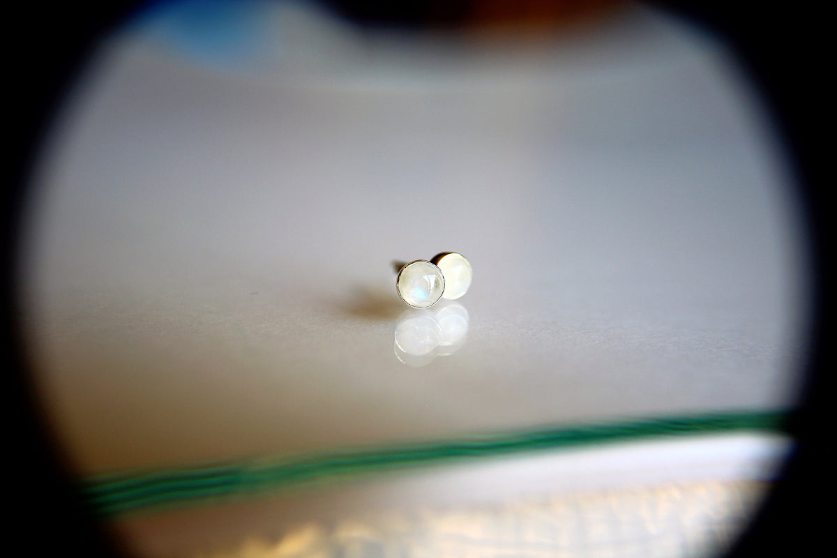 Rainbow Moonstone Earrings, Gemstone Earrings, Sterling Earrings, Post Earrings, Rainbow Moonstone Post Earrings, Small Earrings, Gift