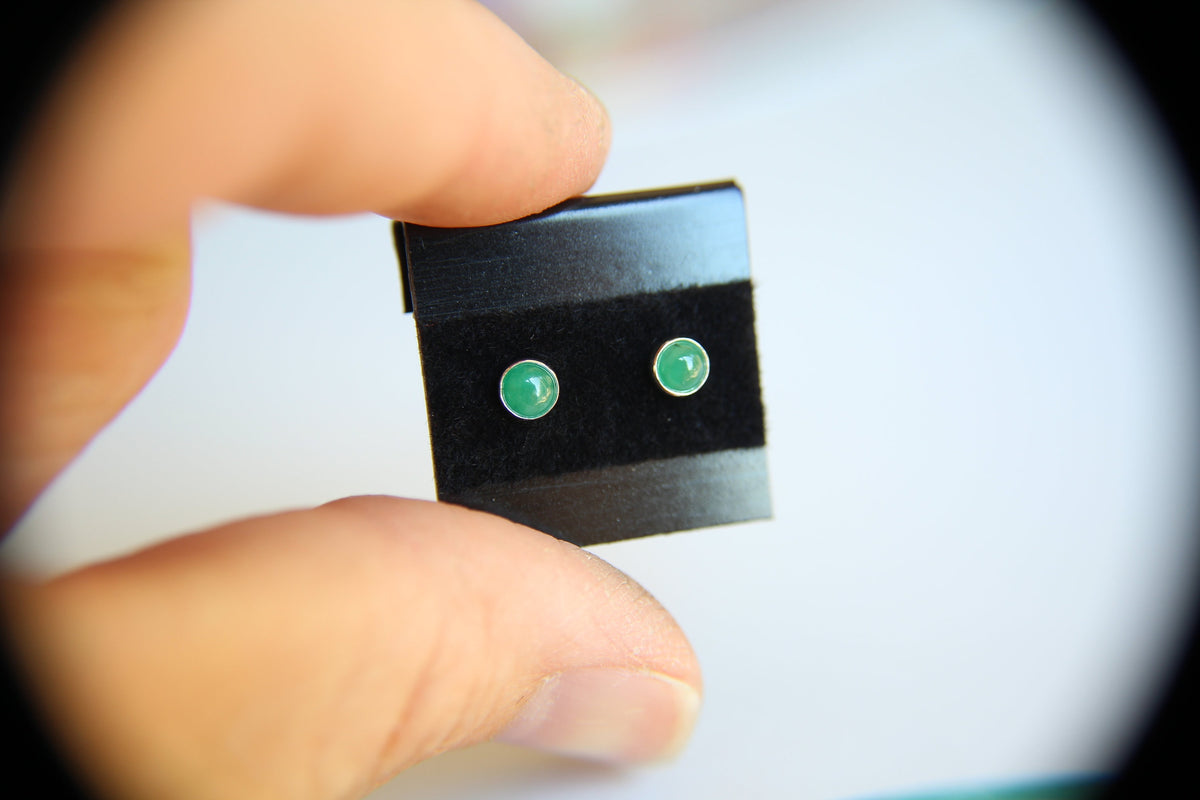 Emerald Earrings, Gemstone Earrings, Sterling Earrings, Post Earrings, Green Post Earrings, Small Earrings, Minimalist Earrings, Gift