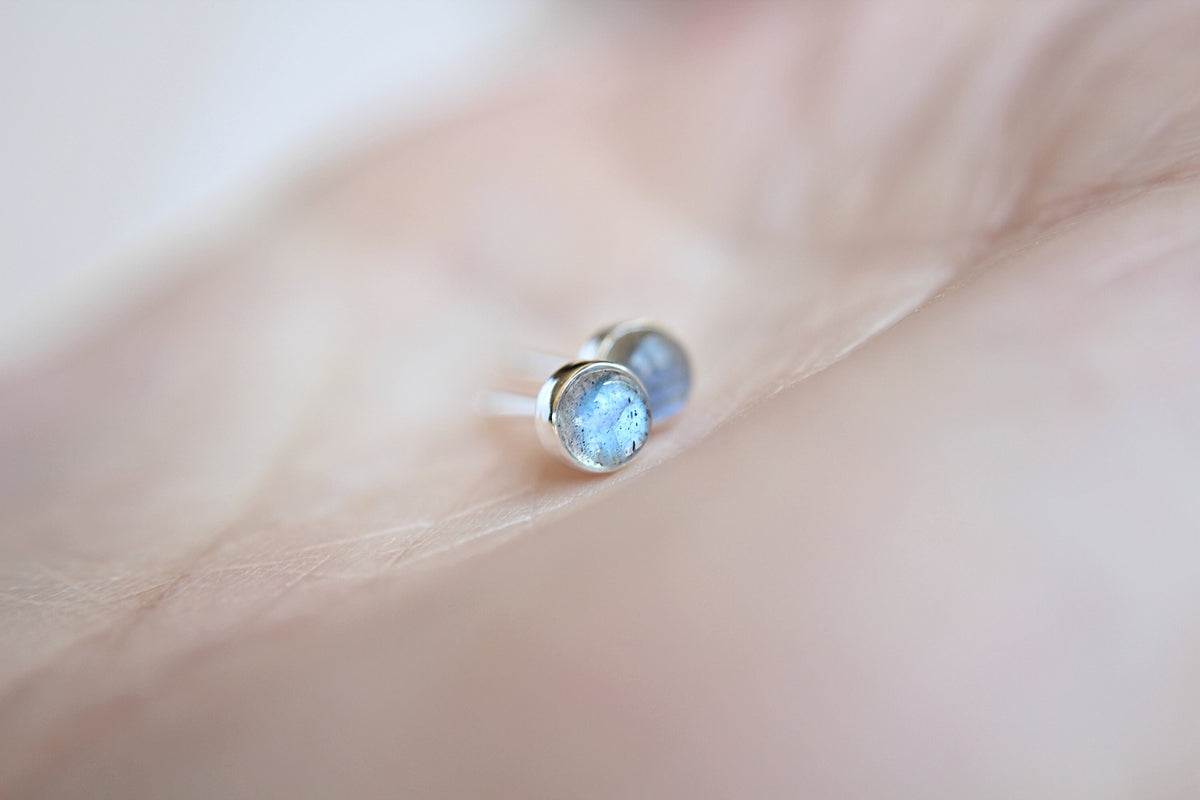 Labradorite Earrings, Gemstone Earrings, Sterling Earrings, Post Earrings, Labradorite Post Earrings, Small Earrings, Minimalist Earrings