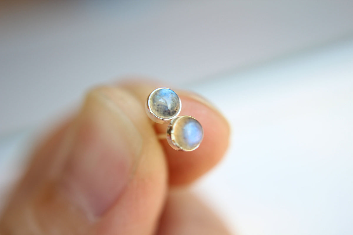 Labradorite Earrings, Gemstone Earrings, Sterling Earrings, Post Earrings, Labradorite Post Earrings, Small Earrings, Minimalist Earrings