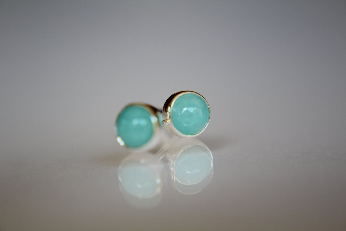 Amazonite Earrings, Gemstone Earrings, Sterling Earrings, Post Earrings, Amazonite Post Earrings, Small Earrings, Minimalist Earrings, Gift