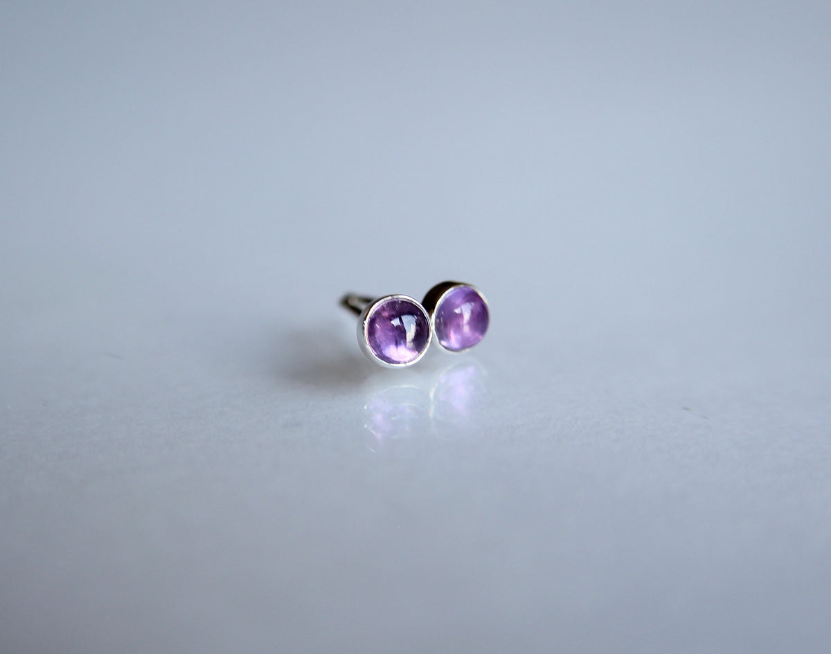 Amethyst Earrings, Gemstone Earrings, Sterling Earrings, Post Earrings, Amethyst Post Earrings, Small Earrings, Minimalist Earrings, Gift