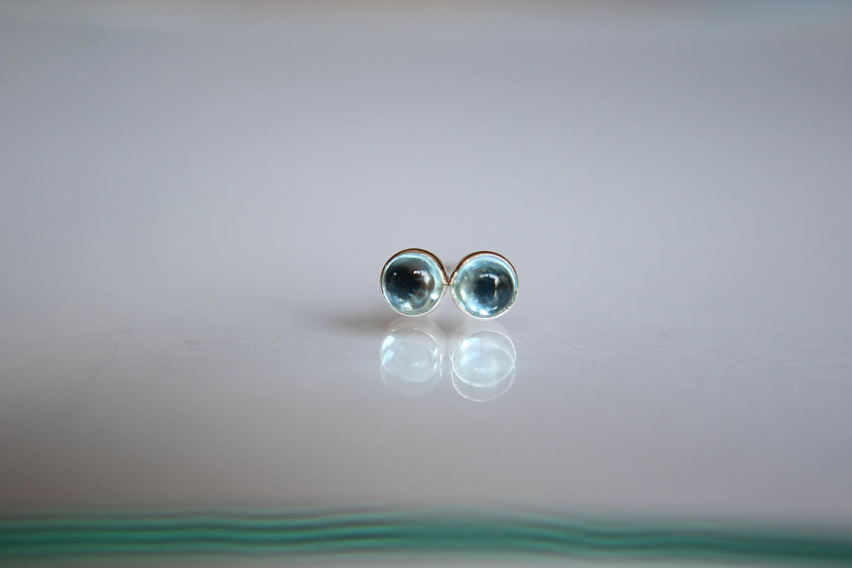 Topaz Gemstone Earrings, Earrings, Sterling Earrings, Post Earrings, Blue Post Earrings, Small Earrings, Minimalist Earrings, Post Earrings