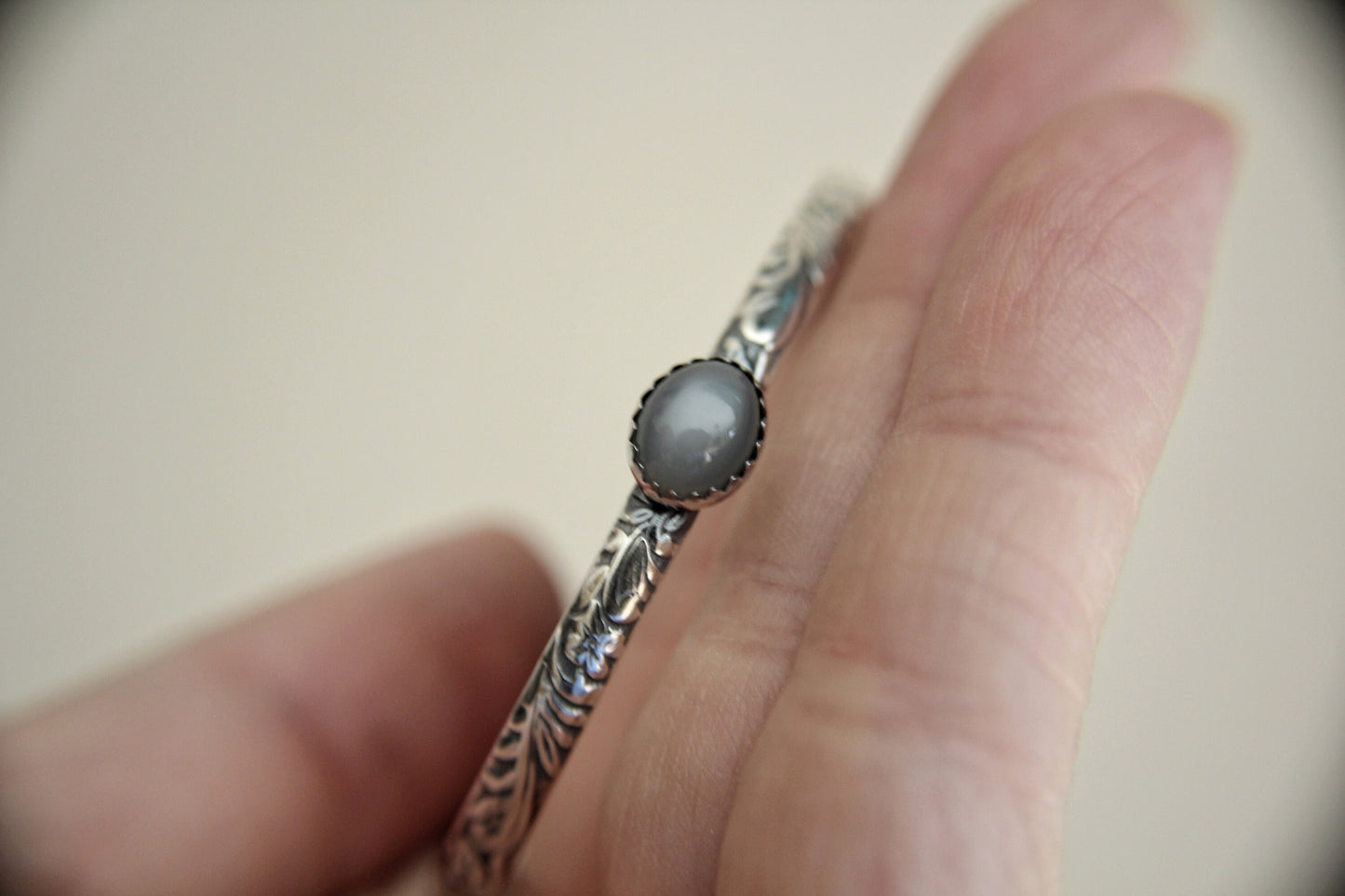 Gray Moonstone Bracelet, Sterling Silver Bracelet, Moonstone Bracelet, Sterling Moonstone Jewelry, Moonstone Cuff Bracelet, Gray Moonstone