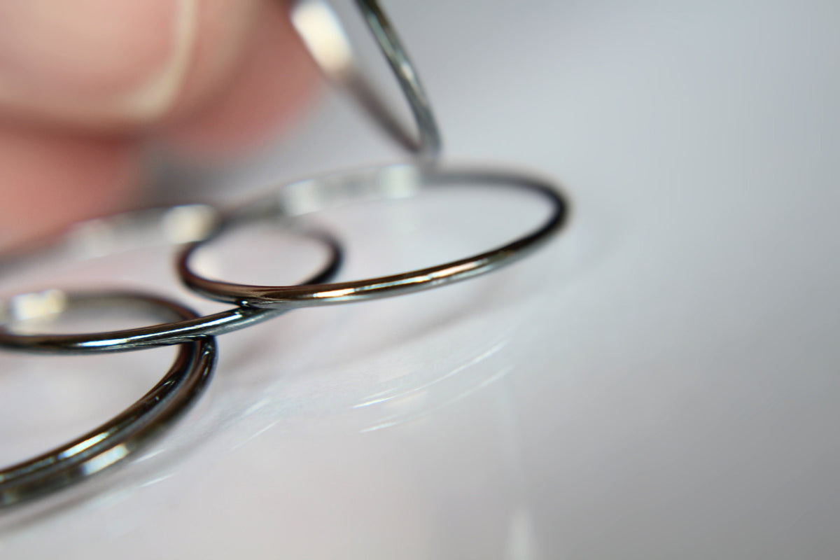 Thin Round Black Stackable Ring, Sterling Silver Ring, Stacking Rings, Dainty Ring, Tiny Ring, Skinny Ring, Black Ring, Thin Black Ring