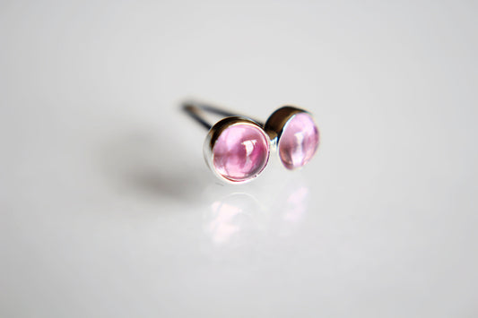 Pink Sapphire Earrings, Gemstone Earrings, Sterling Earrings, Post Earrings, Pink Post Earrings, Small Earrings, Minimalist Earrings, Gift