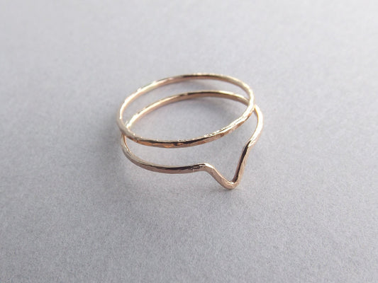 Skinny Gold Chevron Knuckle Ring Set, Chevron Rings, above knuckle rings, Knuckle Rings, Toe Ring, Ring, Rose/Yellow Goldfilled Knuckle Ring