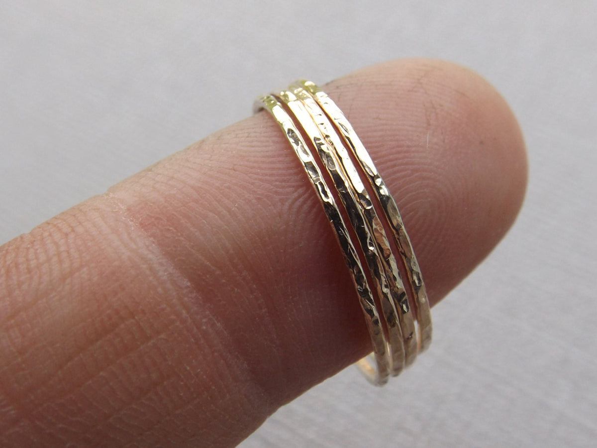 Build A Set!Super Skinny Stacking,Knuckle, or Thumb Rings,Gold Rings,Stacking Rings,Knuckle Ring,Skinny Rings,Thin Rings, Hammered Ring
