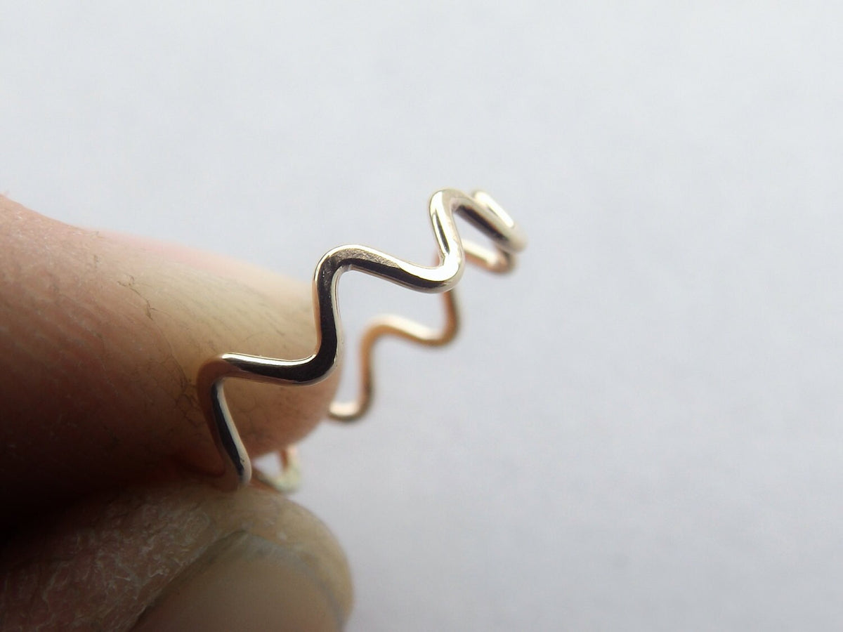 Skinny Gold Wave Knuckle Ring Set, Wave Ring, above knuckle, Knuckle Rings, Toe Rings, Rings, Yellow Goldfilled Knuckle Ring, Wave, Hammered