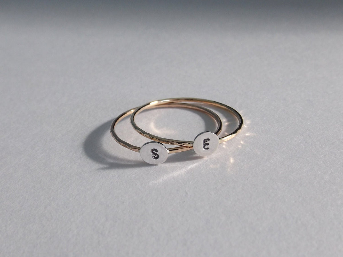 Skinny Gold Initial Stacking Ring, Personalized Rings, Minimalist Rings,Initial Rings, Slim Stacking Rings, Gold Ring, Rings, Couples Rings