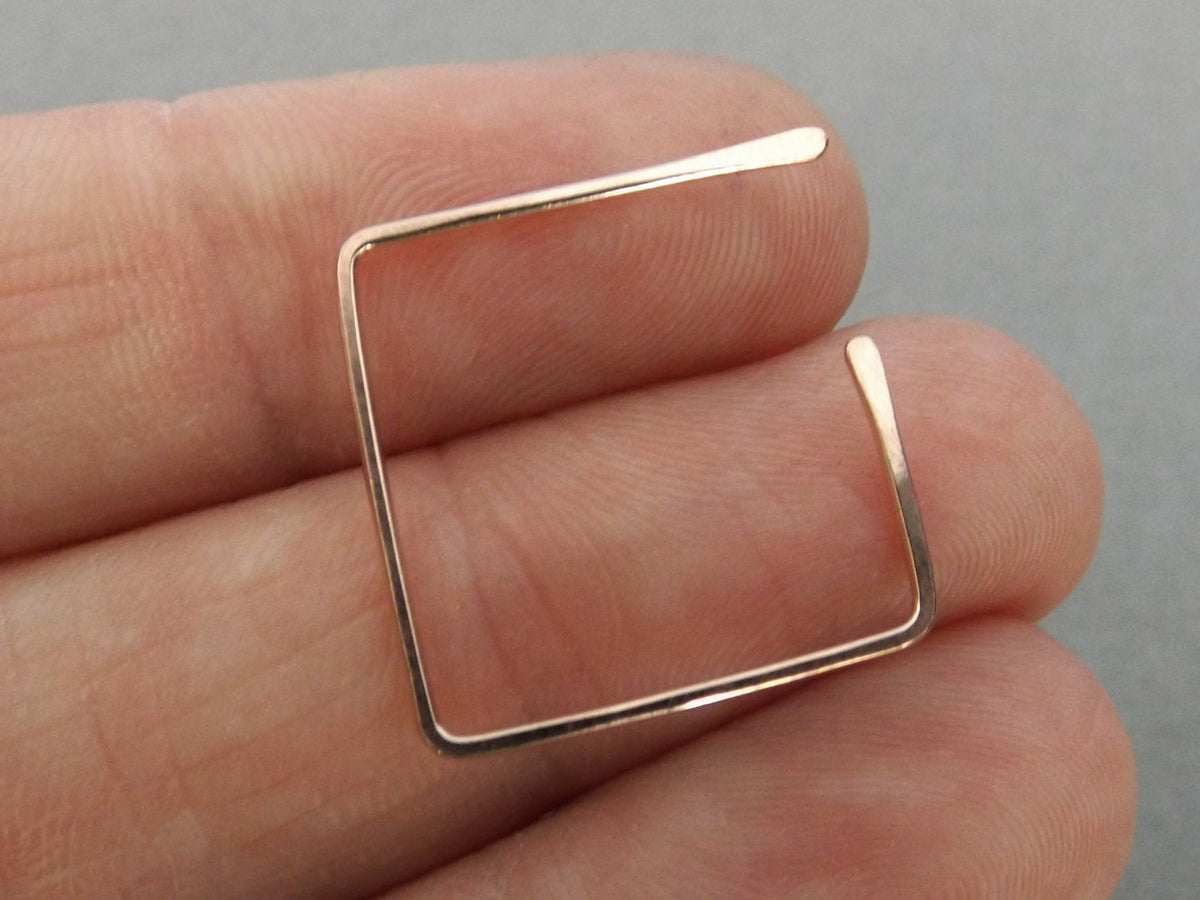 Square Earrings, Square Post Earrings, Square Hoop Earrings, Square Earrings, Rose Gold Earrings, Customizable Earrings, Square Jewelry
