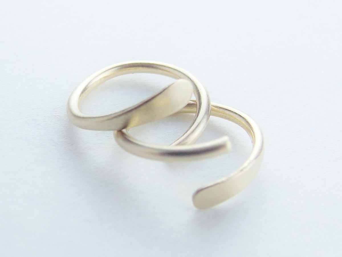 Solid 14k Yellow Gold Sleeper Earrings, Gold Sleeper Earrings, Hoop Earrings, Hammered Earrings, Circle, Gold Earrings, Jewelry, Minimalist