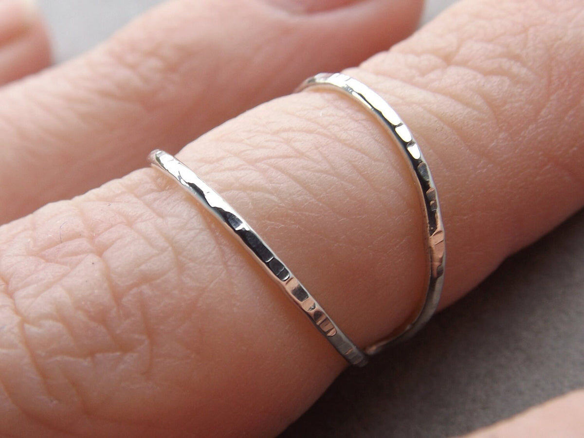 Double Knuckle Ring, Knuckle Rings, Open Mid Rings, above knuckle ring, Toe Rings, Rings, Sterling Silver Knuckle Ring, Customizable