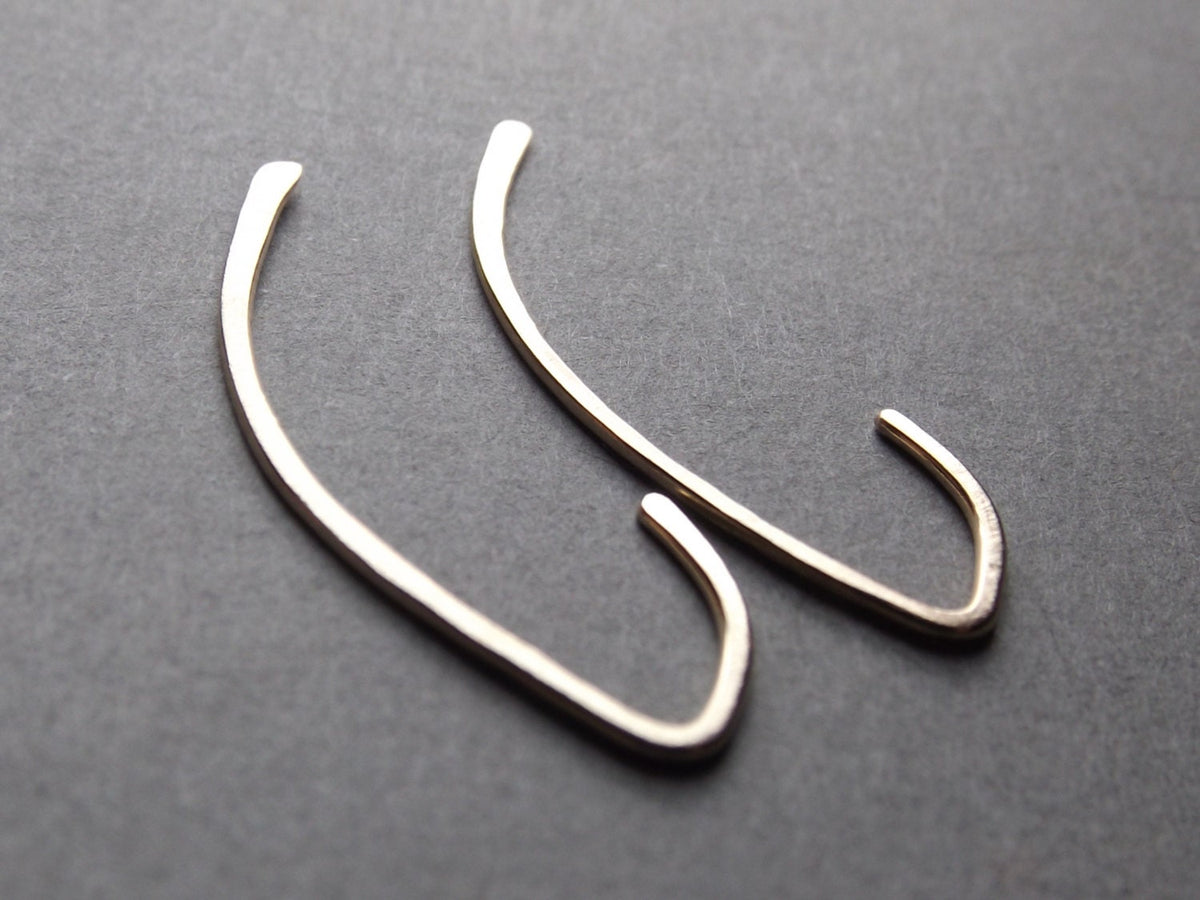 Solid 14k Yellow Gold Leaf Earrings, Gold Leaf Earrings, Post Earrings, Hammered Earrings, Solid Gold, Gold Earrings, Modern Earrings