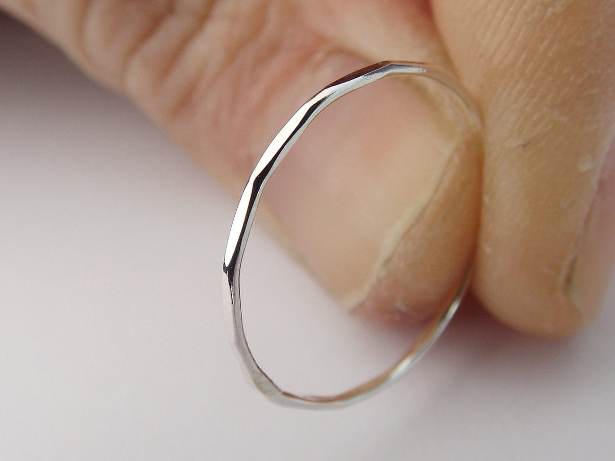 1 Super Skinny Stacking Ring, Knuckle Ring, Thumb Ring, Gold Ring, Stacking Ring, Hammered Ring, Skinny Ring, Thin Rings, Textured Ring