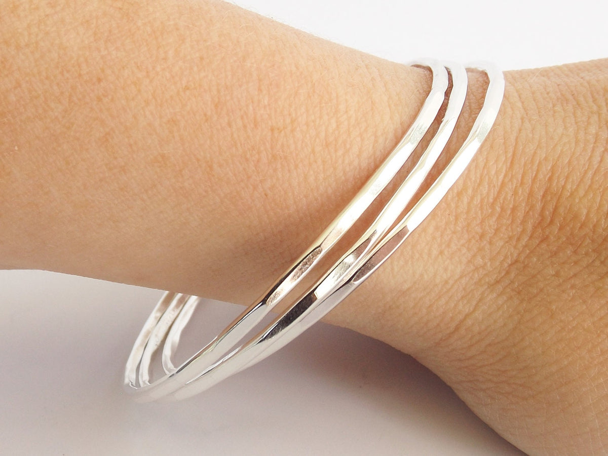 Hammered Bangle Set, Bangle Bracelets, Boho Bracelets, Boho Jewelry, Boho Bangle Bracelet, Textured Bangles, Modern, Sleek, Stacker