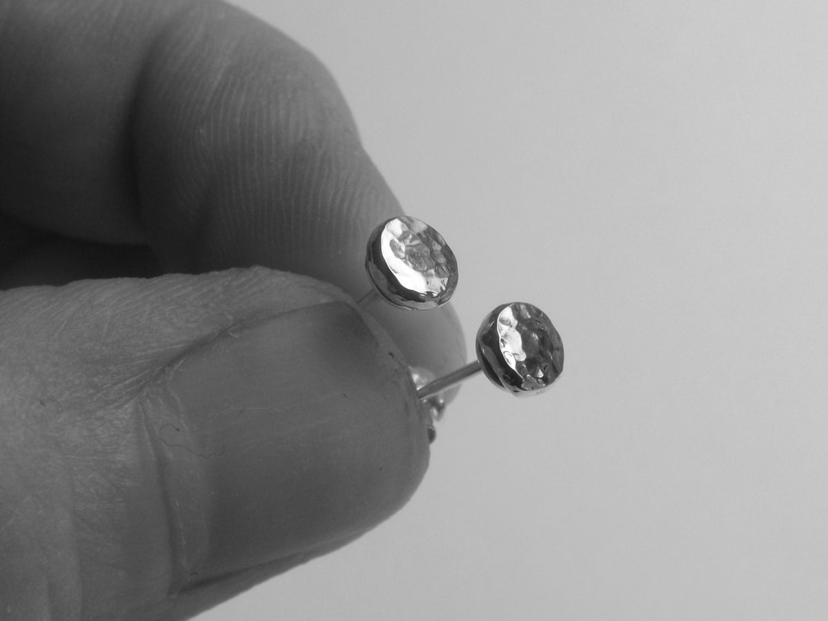 Recycled Silver Circle Earrings, Sterling Earrings, Post Earrings, Faceted Earrings, Disc Earrings, Minimalist Earrings, Post Earrings