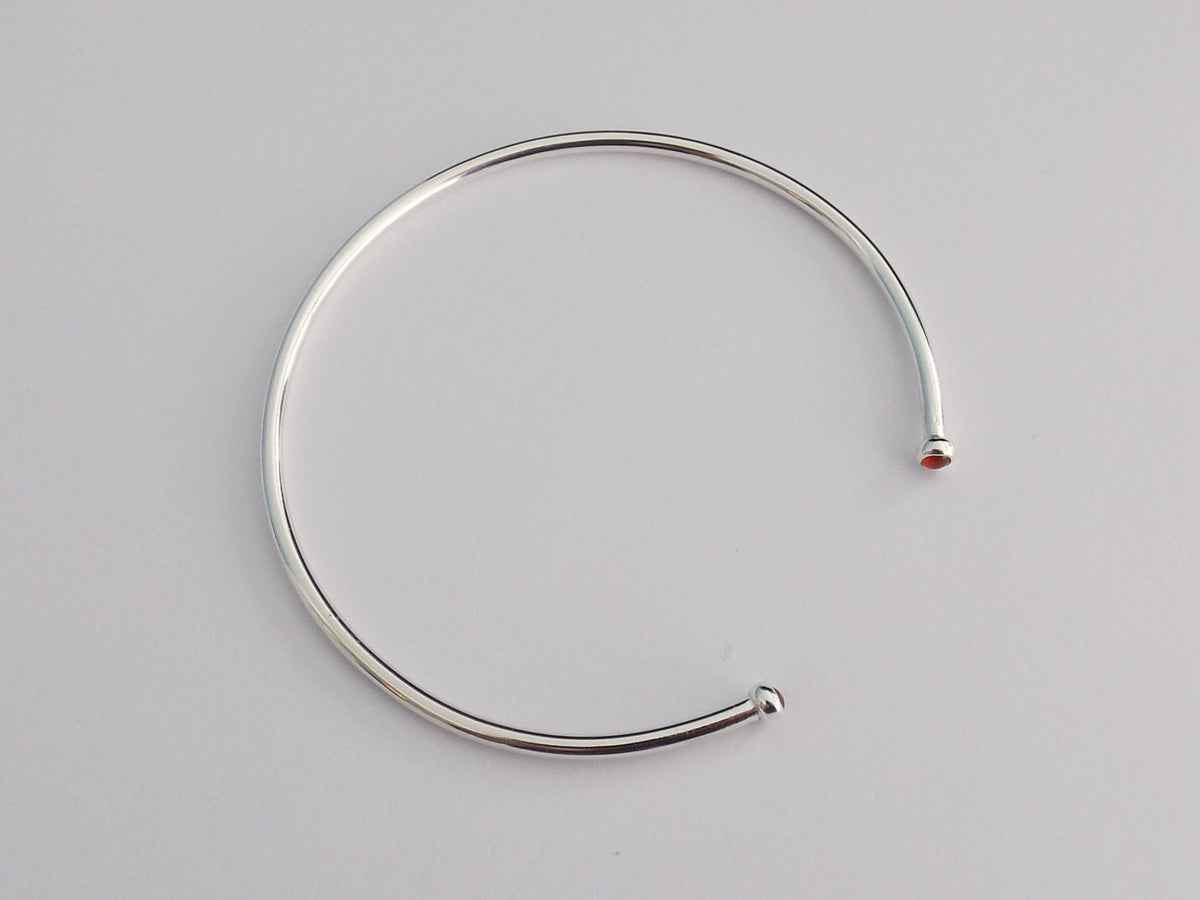Open Silver Cuff Bracelet, Double Stone Cuff Bracelet, Carnelian Cuff, Carnelian Bracelet, Simple, Layer Bracelet, Carnelian, Horseshoe