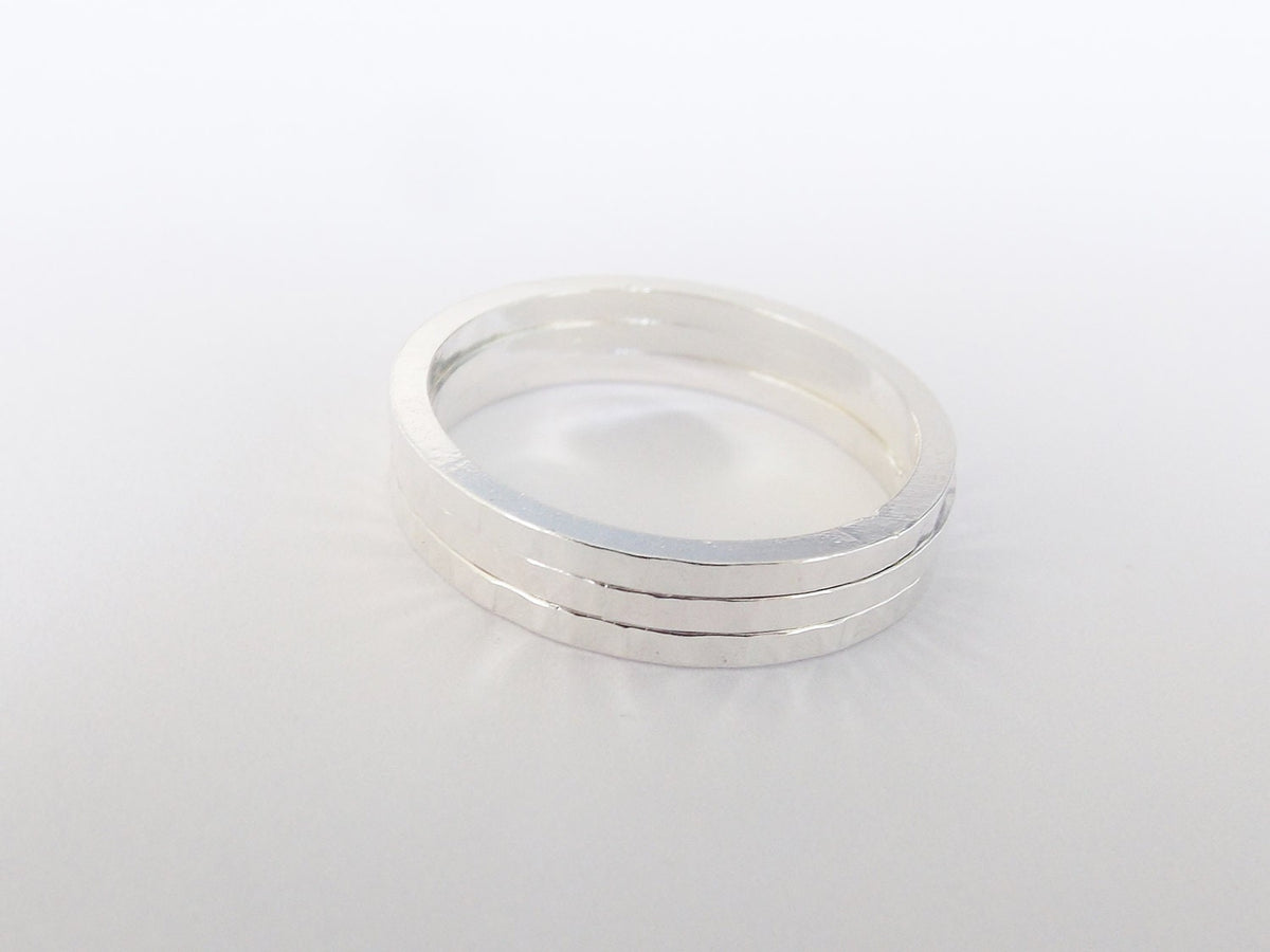 Hammered Square Stacking Ring, 1 Square Knuckle Rings,Stacking Rings, above knuckle ring, Toe Rings, Rings, Sterling Silver Knuckle Ring